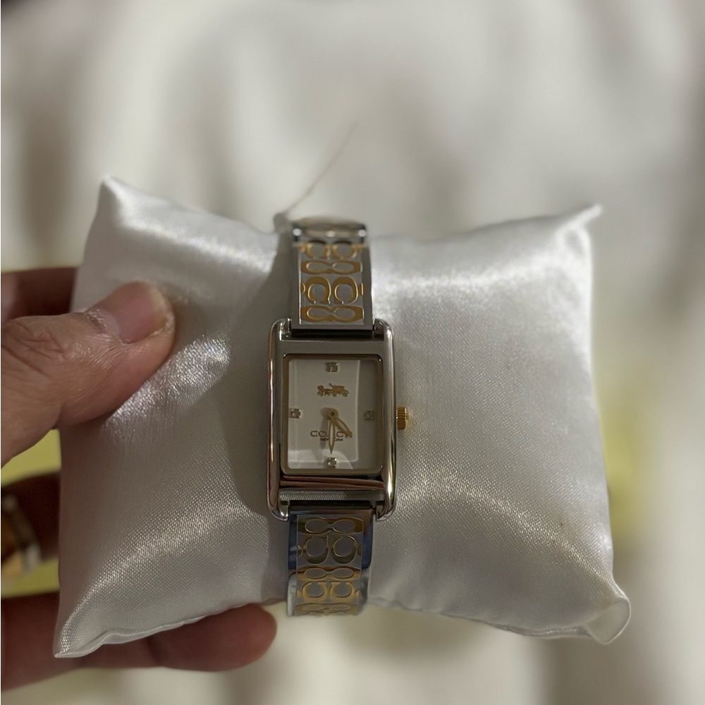 Coach Two-Tone Rectangular Watch - Picture 2 of 7